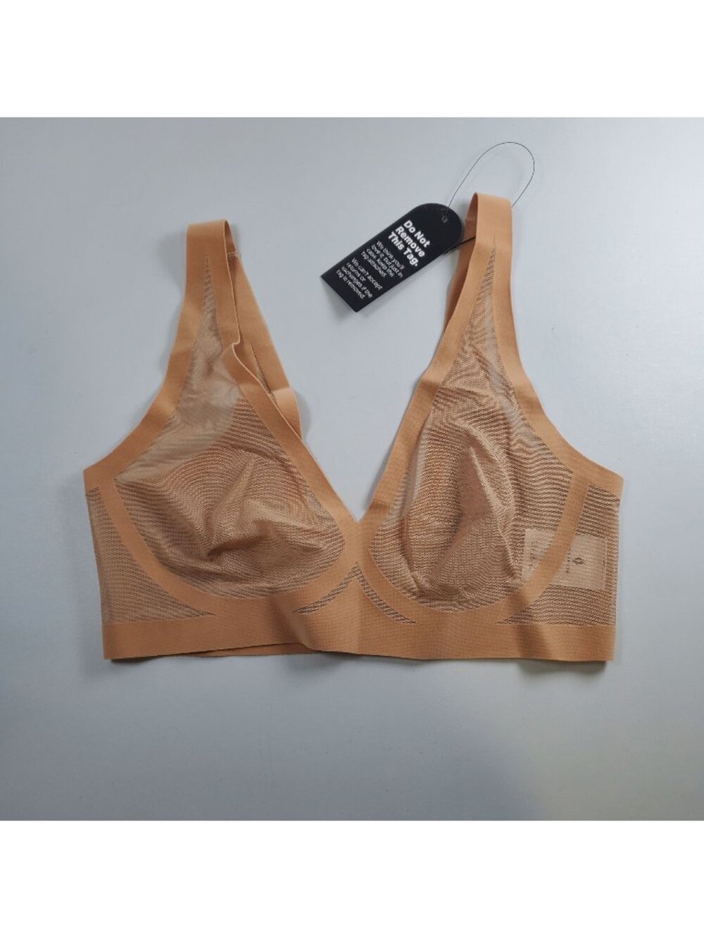 EBY Sheer Bralette Women Size Small NWT Champagne Weightless Breathable Mesh